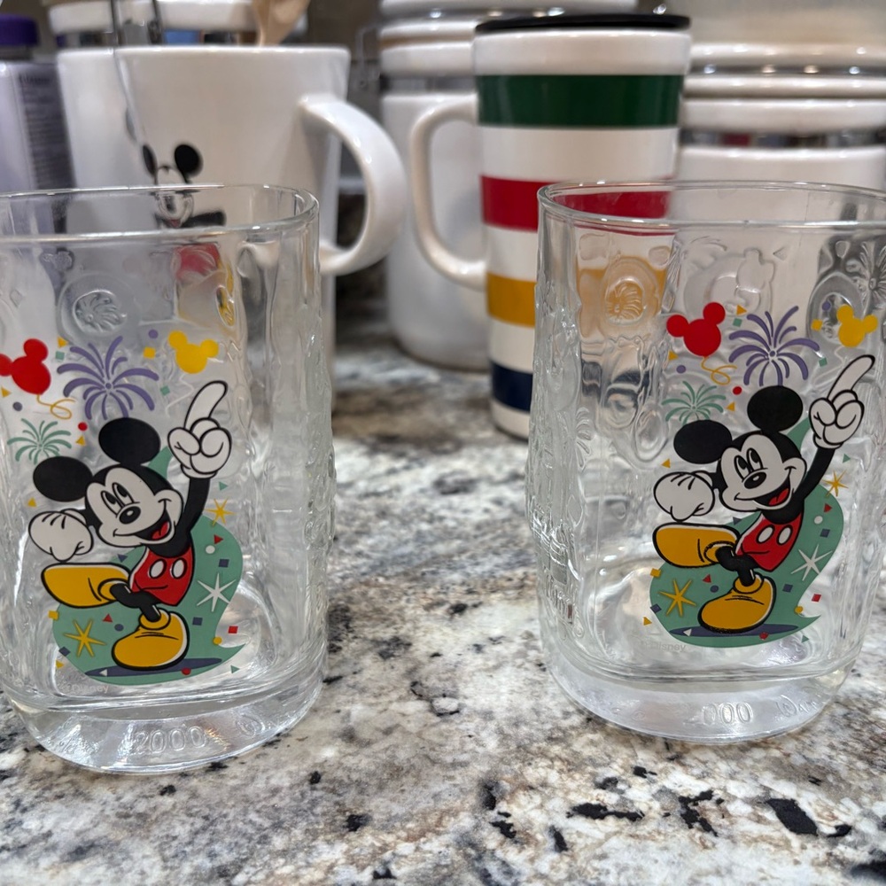 Mickey Mouse Glass Set with Colorful Design